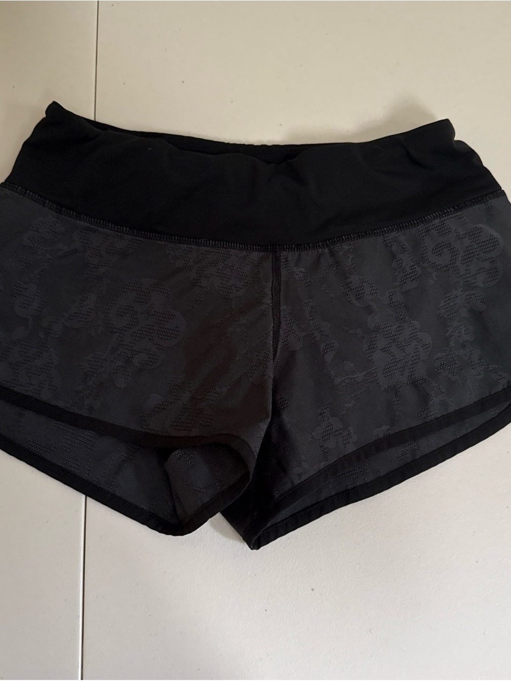Gray Black Women's Lululemon Athletic Shorts  2